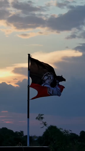 Vertical Aerial View of AIADMK Party Flag in Tamil Nadu India