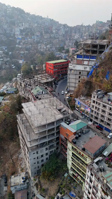 Vertical Aerial View of Aizawl City Mizoram India