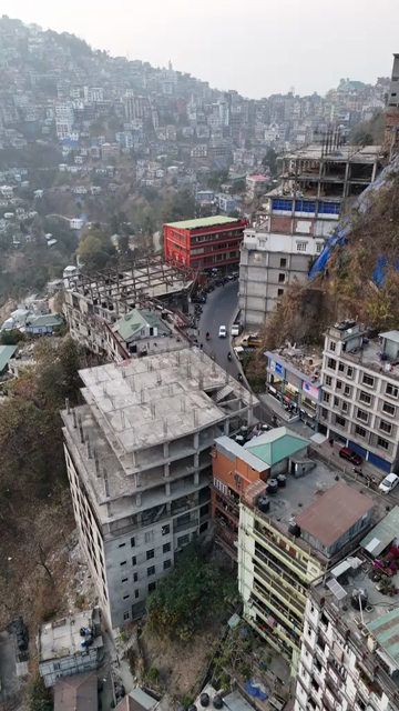 Vertical Aerial View of Aizawl City Mizoram India