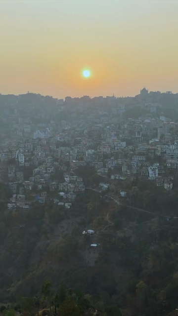 Vertical Aerial View of Aizawl City Mizoram India