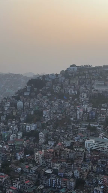 Vertical Aerial View of Aizawl City Mizoram India