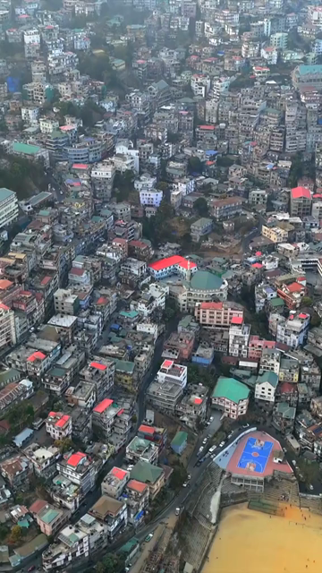 Vertical Aerial View of Aizawl City Mizoram India