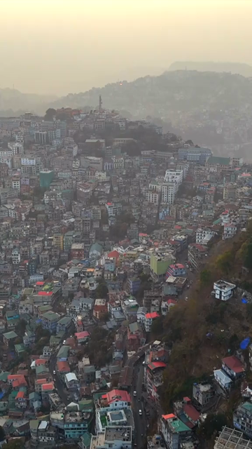 Vertical Aerial View of Aizawl City Mizoram India