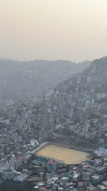 Vertical Aerial View of Aizawl City Mizoram India