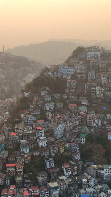 Vertical Aerial View of Aizawl City Mizoram India
