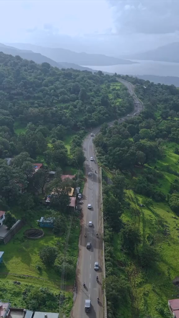 Vertical Aerial View of Ajinkyatara Fort and Lush Green Hills Satara Maharashtra India