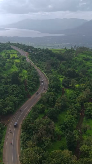 Vertical Aerial View of Ajinkyatara Fort and Lush Green Hills Satara Maharashtra India