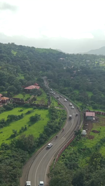 Vertical Aerial View of Ajinkyatara Fort and Lush Green Hills Satara Maharashtra India