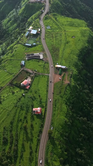 Vertical Aerial View of Ajinkyatara Fort and Lush Green Hills Satara Maharashtra India