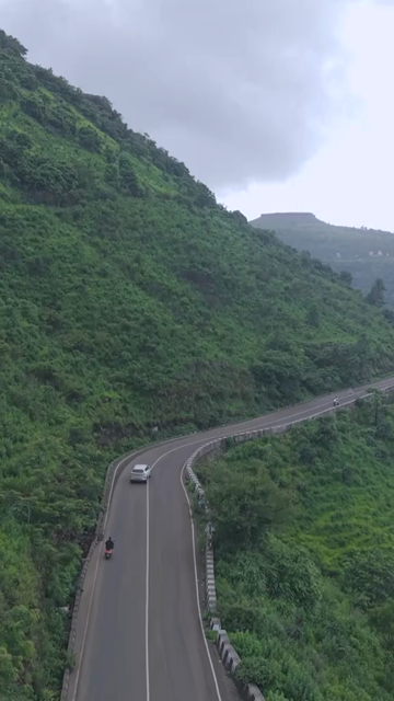 Vertical Aerial View of Ajinkyatara Fort and Lush Green Hills Satara Maharashtra India