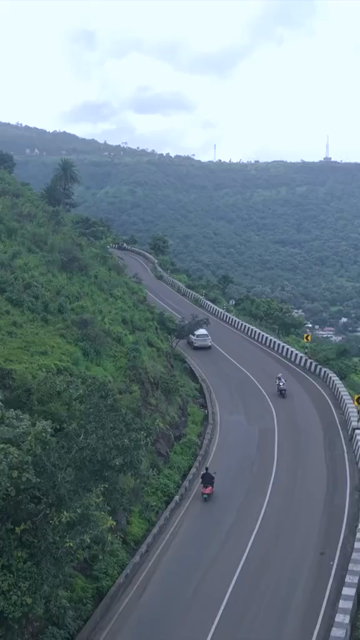 Vertical Aerial View of Ajinkyatara Fort and Lush Green Hills Satara Maharashtra India