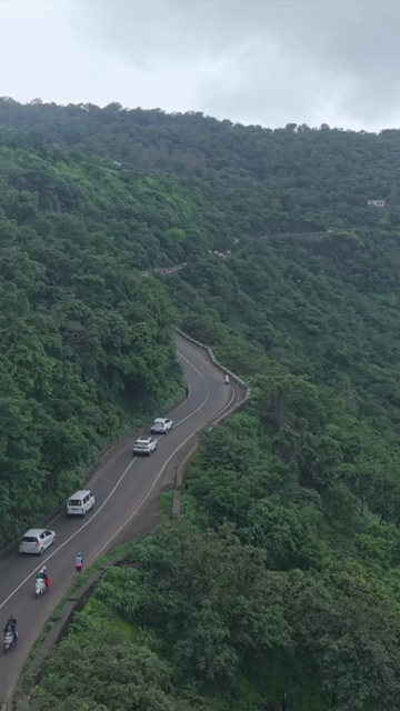 Vertical Aerial View of Ajinkyatara Fort and Lush Green Hills Satara Maharashtra India
