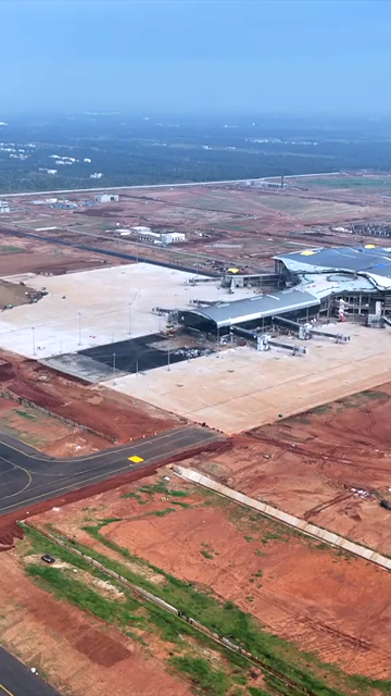 Vertical Aerial View of Alluri Sitarama Raju International Airport Bhogapuram Under Construction Andhra Pradesh India