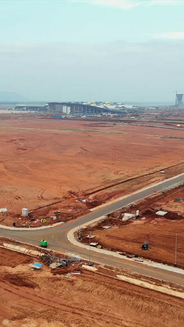 Vertical Aerial View of Alluri Sitarama Raju International Airport Bhogapuram Under Construction Andhra Pradesh India