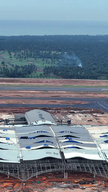 Vertical Aerial View of Alluri Sitarama Raju International Airport Bhogapuram Under Construction Andhra Pradesh India