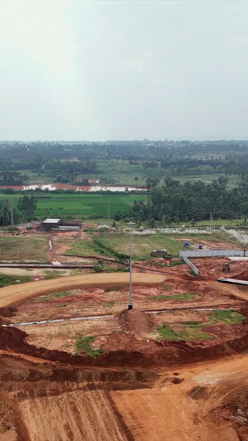 Vertical Aerial View of Alluri Sitarama Raju International Airport Bhogapuram Under Construction Andhra Pradesh India
