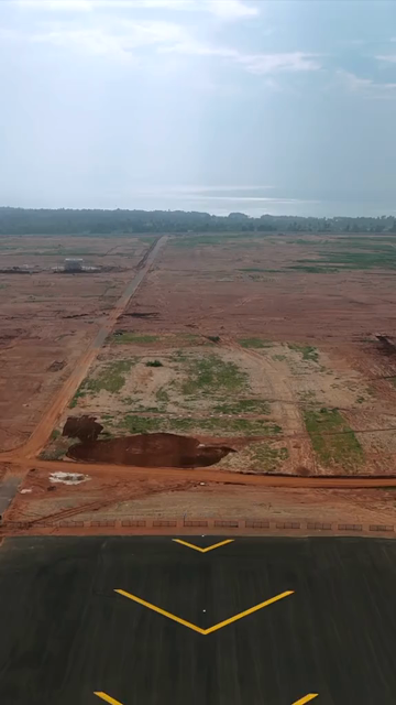 Vertical Aerial View of Alluri Sitarama Raju International Airport Bhogapuram Under Construction Andhra Pradesh India
