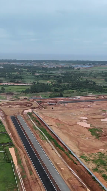 Vertical Aerial View of Alluri Sitarama Raju International Airport Bhogapuram Under Construction Andhra Pradesh India