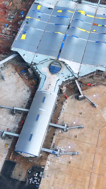 Vertical Aerial View of Alluri Sitarama Raju International Airport Bhogapuram Under Construction Andhra Pradesh India