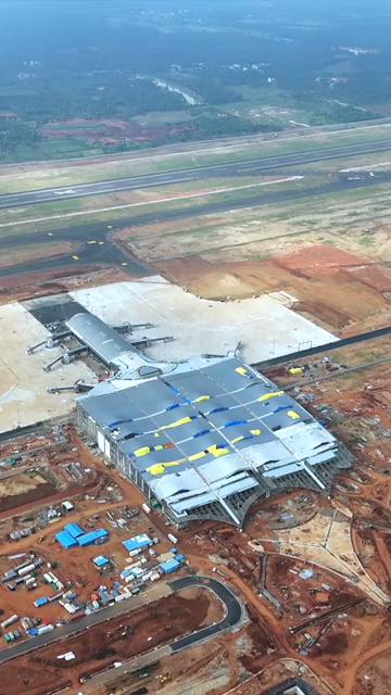 Vertical Aerial View of Alluri Sitarama Raju International Airport Bhogapuram Under Construction Andhra Pradesh India