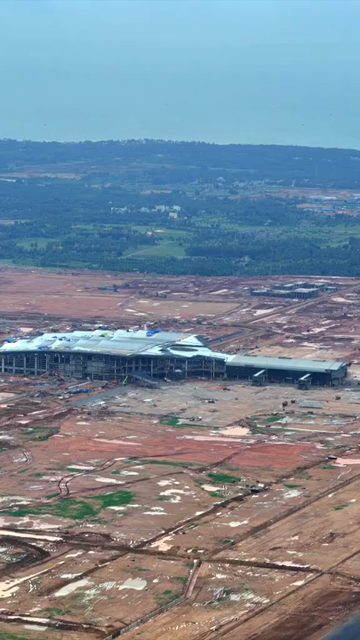Vertical Aerial View of Alluri Sitarama Raju International Airport Bhogapuram Under Construction Andhra Pradesh India