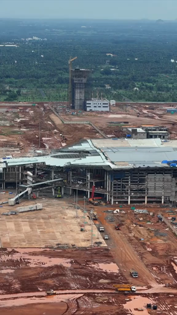 Vertical Aerial View of Alluri Sitarama Raju International Airport Bhogapuram Under Construction Andhra Pradesh India