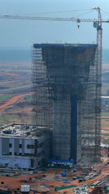 Vertical Aerial View of Alluri Sitarama Raju International Airport Bhogapuram Under Construction Andhra Pradesh India