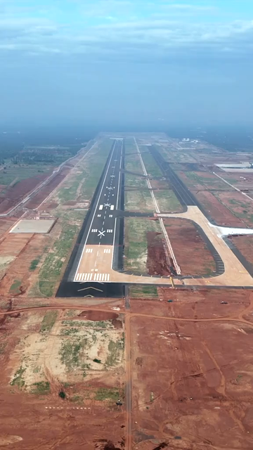 Vertical Aerial View of Alluri Sitarama Raju International Airport Bhogapuram Under Construction Andhra Pradesh India