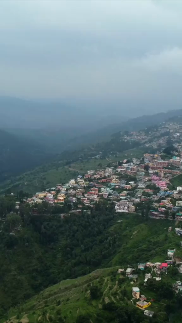 Vertical Aerial View of Almora Hill Town and Mountain Landscape Uttarakhand