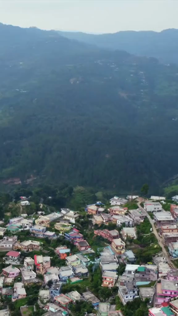 Vertical Aerial View of Almora Hill Town and Mountain Landscape Uttarakhand