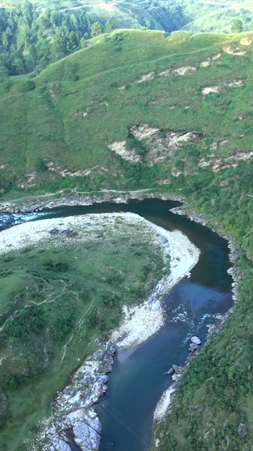 Vertical Aerial View of Almora Town and Surrounding Himalayan Landscapes Uttarakhand
