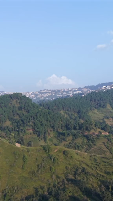 Vertical Aerial View of Almora Town and Surrounding Himalayan Landscapes Uttarakhand