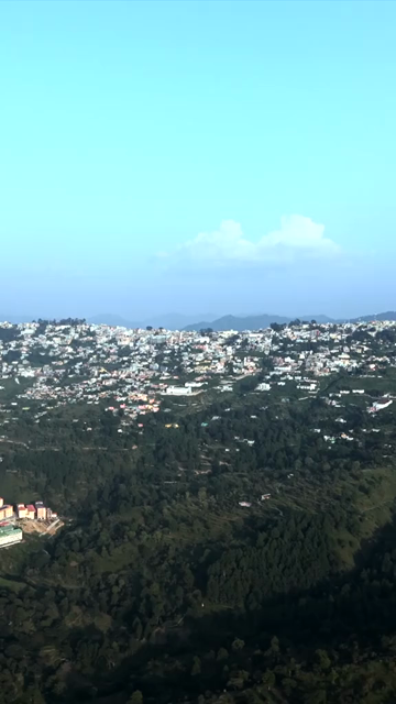 Vertical Aerial View of Almora Town and Surrounding Himalayan Landscapes Uttarakhand
