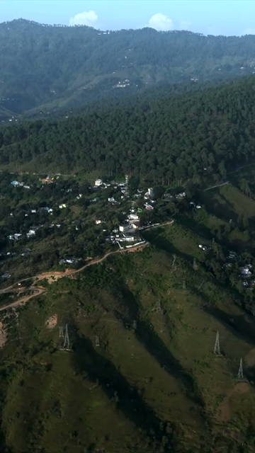 Vertical Aerial View of Almora Town and Surrounding Himalayan Landscapes Uttarakhand