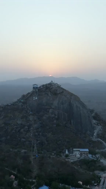 Vertical Aerial View of Ambaji Temple on Gabbar Hill, Gujarat, India