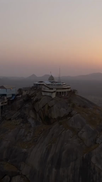 Vertical Aerial View of Ambaji Temple on Gabbar Hill, Gujarat, India