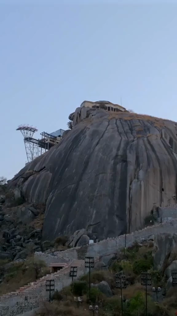 Vertical Aerial View of Ambaji Temple on Gabbar Hill, Gujarat, India