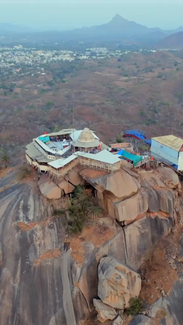 Vertical Aerial View of Ambaji Temple on Gabbar Hill, Gujarat, India