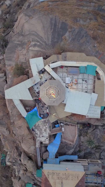 Vertical Aerial View of Ambaji Temple on Gabbar Hill, Gujarat, India