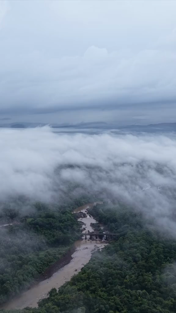 Vertical Aerial View of Amboli Ghat in Monsoon Maharashtra