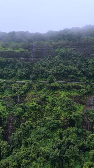 Vertical Aerial View of Amboli Ghat in Monsoon Maharashtra