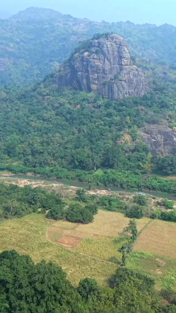 Vertical Aerial View of Anjaneya Swamy Hill, Araku Valley, Andhra Pradesh