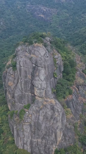 Vertical Aerial View of Anjaneya Swamy Hill, Araku Valley, Andhra Pradesh