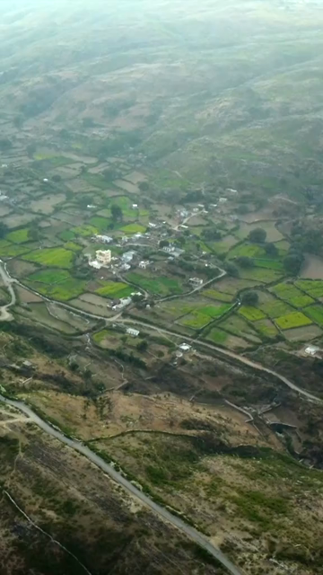 Vertical Aerial View of Aravalli Hills Udaipur Rajasthan India