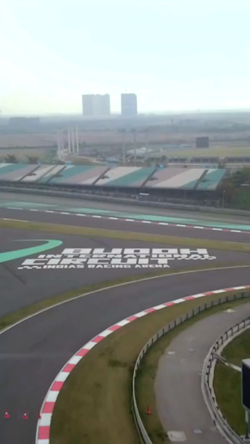 Vertical Aerial View of Buddh International Circuit Racing Arena Greater Noida India