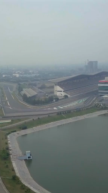 Vertical Aerial View of Buddh International Circuit Racing Arena Greater Noida India
