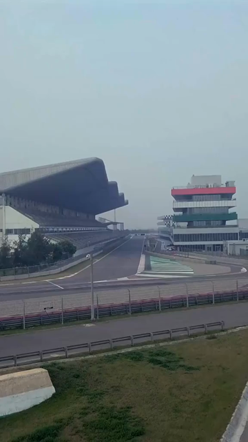 Vertical Aerial View of Buddh International Circuit Racing Arena Greater Noida India