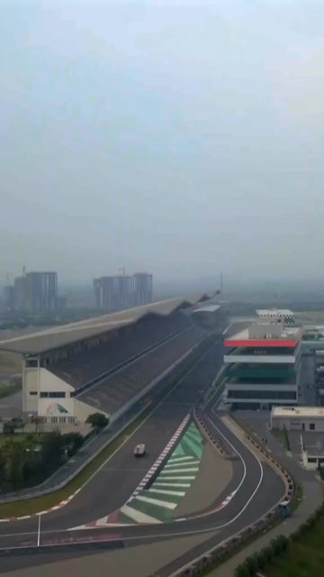 Vertical Aerial View of Buddh International Circuit Racing Arena Greater Noida India
