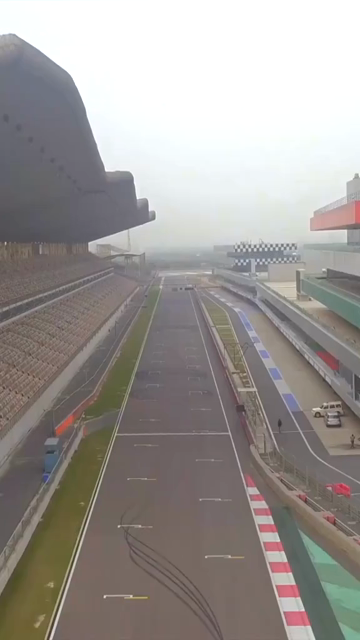 Vertical Aerial View of Buddh International Circuit Racing Arena Greater Noida India