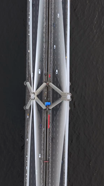 Vertical Aerial View of Bandra Worli Sea Link Mumbai Maharashtra